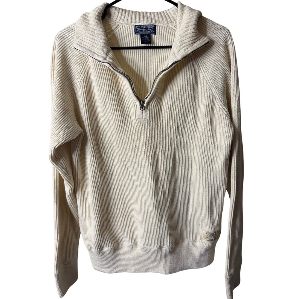 vintage Polo Jeans Company by Ralph Lauren ribbed cotton quarter-zip sweater.